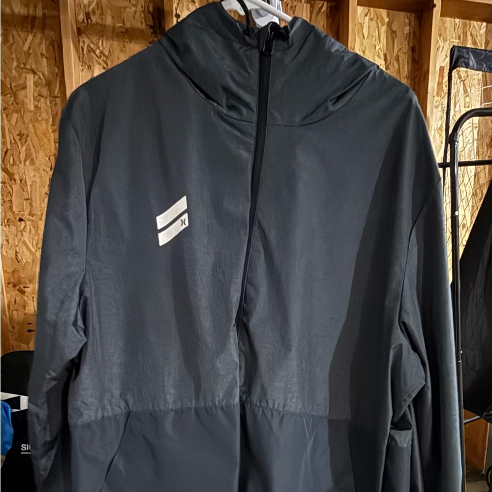 Men's Hurley Black Windbreaker Jacket.